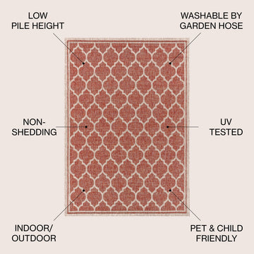 Trebol Moroccan Trellis Textured Weave Indoor/outdoor Area Rug